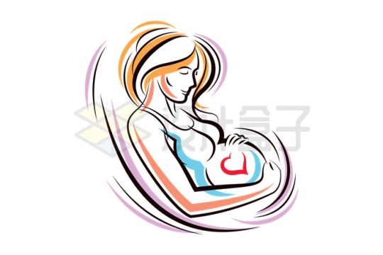 手绘涂鸦风格孕妇怀孕月子中心月嫂公司logo标志设计方案6646852矢量图片免抠素材