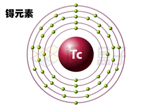 锝元素（Tc）锝原子结构示意图模型3582337矢量图片免抠素材