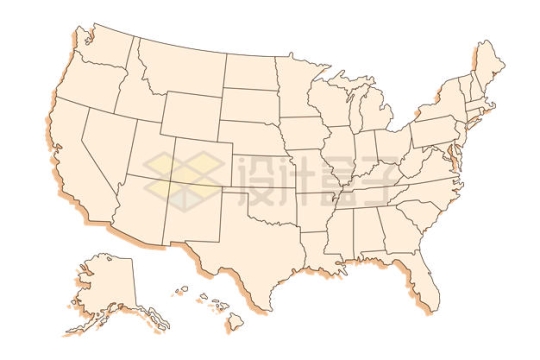 线条组成了美国各洲地图带阴影8568763矢量图片免抠素材