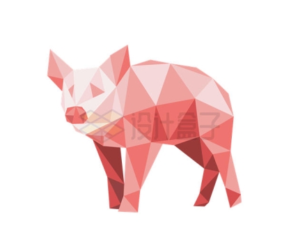 低多边形风格粉色小猪1659536矢量图片免抠素材