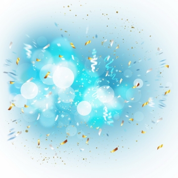蓝色的光晕效果爆炸效果和飞舞的金色碎纸片效果636762png图片素材