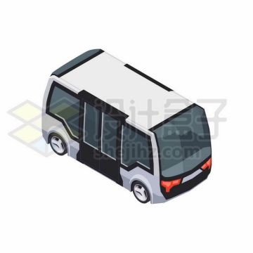 一辆卡通公共汽车无人驾驶巴士3854853矢量图片免抠素材