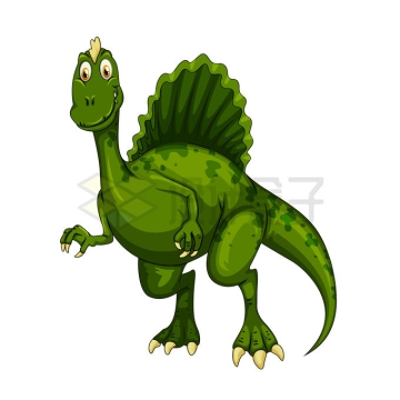 一只绿色的卡通棘龙恐龙8946170矢量图片免抠素材