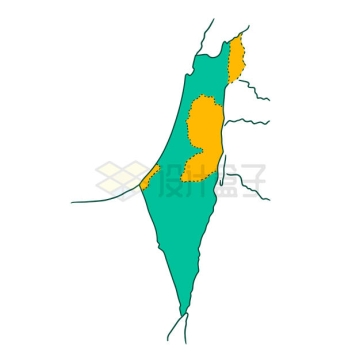 以色列和巴勒斯坦地图5375337矢量图片免抠素材