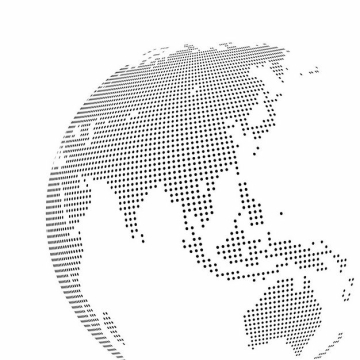 黑色小圆点组成的地球仪世界地图亚洲地区2626640矢量图片免抠素材