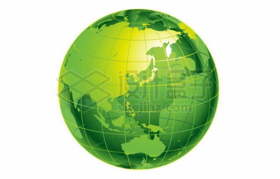 绿色的地球模型带经纬线3639610矢量图片免抠素材