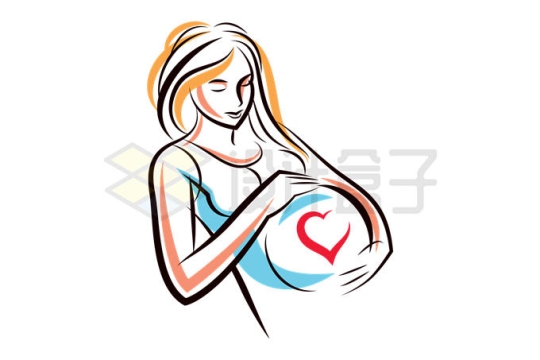 手绘涂鸦风格孕妇怀孕月子中心月嫂公司logo标志设计方案9925381矢量图片免抠素材