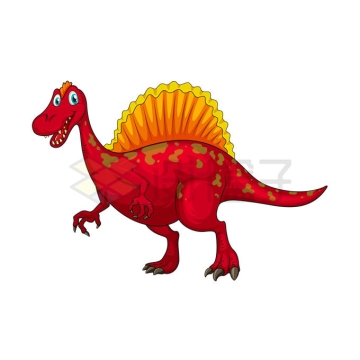 一只红色的卡通棘龙恐龙1745832矢量图片免抠素材
