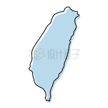线条阴影风格台湾省地图3535368矢量图片免抠素材