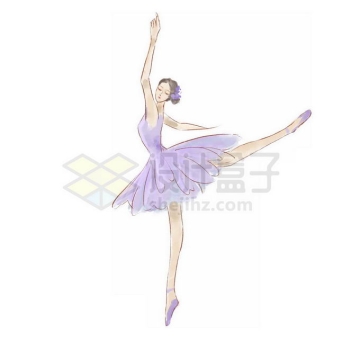 优雅的卡通芭蕾舞演员水彩插画9191054免抠图片素材