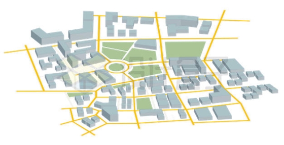 3D方块风格城市地图9008315矢量图片免抠素材