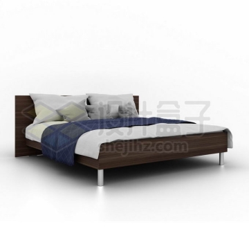 一张双人床大床卧室装修家具3407801矢量图片免抠素材