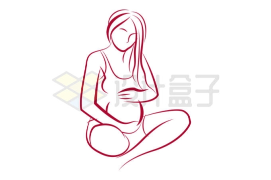 手绘线条风格孕妇怀孕月子中心月嫂公司logo标志设计方案8175526矢量图片免抠素材