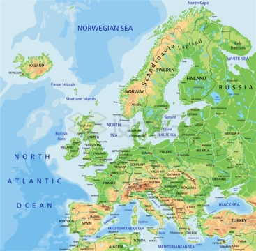 等高线欧洲地形地图行政地图8910767矢量图片免抠素材
