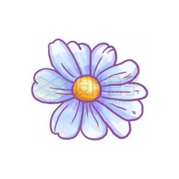 淡紫色的卡通菊花雏菊野花免抠图片素材