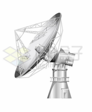 一个银灰色的雷达跟踪系统通信天线或射电望远镜4724559矢量图片免抠素材免费下载
