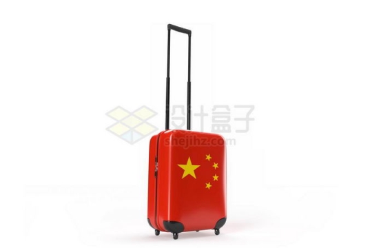 印有中国国旗五星红旗图案的旅行箱象征了中国旅游6160793矢量图片免抠素材
