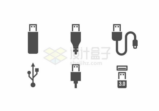 U盘USB接口USB转接头USB3.0标志符号2155213矢量图片免抠素材