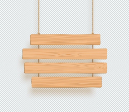 吊着的四块木板文本框装饰框免抠矢量图片素材