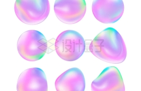 九款紫色渐变色风格气泡圆球1999065矢量图片免抠素材
