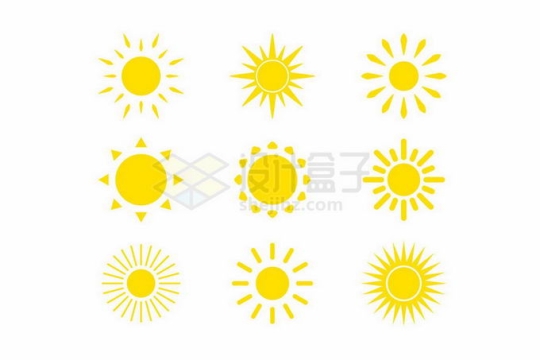 9款黄色卡通太阳图案6201698矢量图片免抠素材