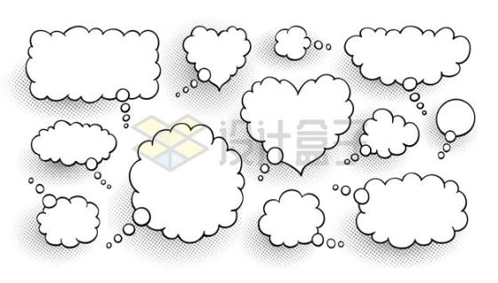 各种形状的云朵对话框2126169矢量图片免抠素材