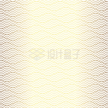 中国风金色海浪波浪装饰图案1153360矢量图片免抠素材