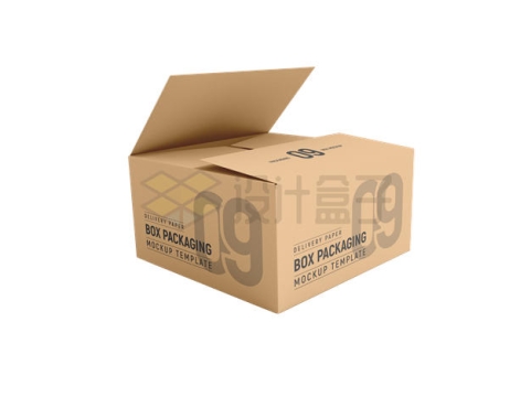 一个纸盒子快递包装盒样机9268774PSD免抠图片素材