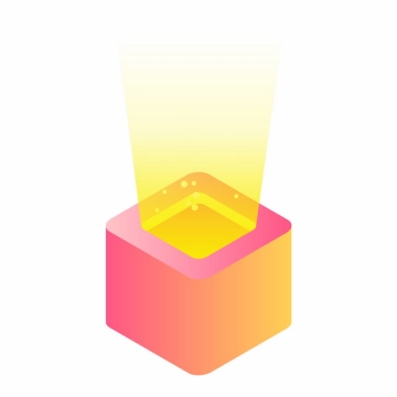 发出黄光的立方体盒子扁平插画540783矢量图片素材