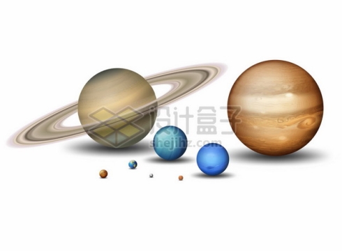 土星木星天王星海王星火星地球金星水星等太阳系八大行星大小对比8587644矢量图片免抠素材