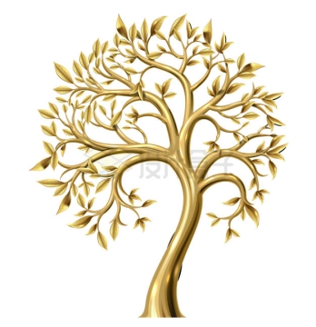 一棵3D格的黄金大树7543709矢量图片免抠素材