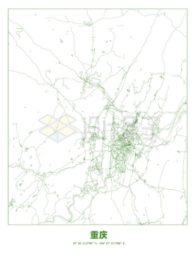 绿色的重庆地图卫星地图线条风格1108883矢量图片免抠素材下载