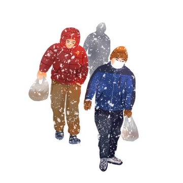 冬天大雪天里艰难行走的人群1491241免抠图片素材