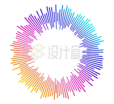 彩色线段音乐EQ音波声波圆环圆圈装饰6938459矢量图片免抠素材