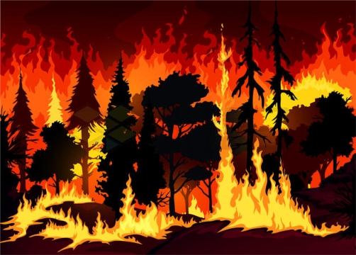 燃烧的森林大火插画4033867矢量图片免抠素材