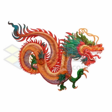 一只彩色的中国四爪金龙神龙4677515矢量图片免抠素材免费下载