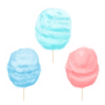 三款彩色棉花糖美味零食7165157免抠图片素材