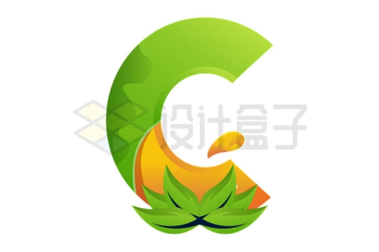 绿色维生素C大写字母logo设计方案7397742矢量图片免抠素材