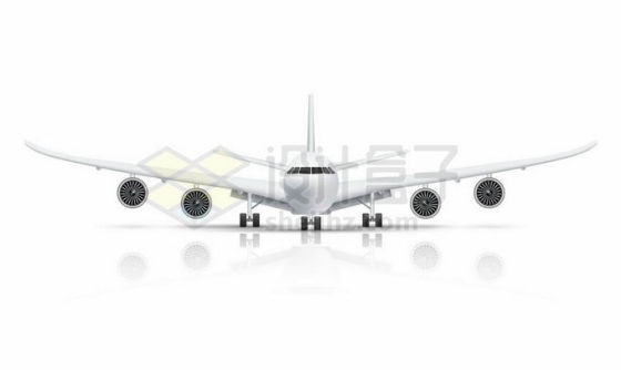 一架白色的大型客机飞机正面图和倒影8253226矢量图片免抠素材免费下载