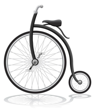 马戏团的超酷大小轮子的自行车免抠矢量图片素材