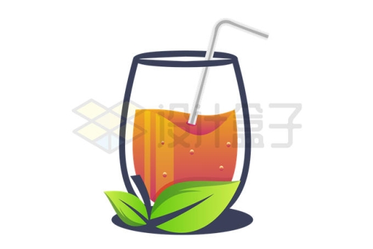 玻璃杯中的果汁饮料logo设计方案6479669矢量图片免抠素材