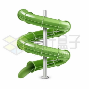 绿色的螺旋滑梯儿童游乐设施7439894矢量图片免抠素材免费下载