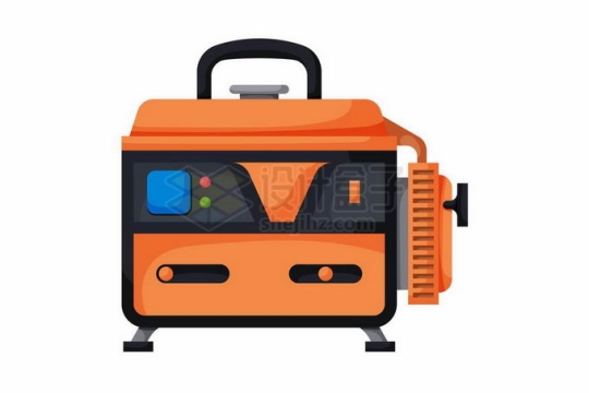 扁平化风格的橙色便携式柴油发电机7782064矢量图片免抠素材