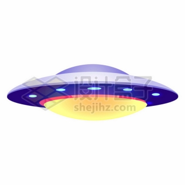 紫色卡通飞碟UFO不明飞行物png图片素材205214
