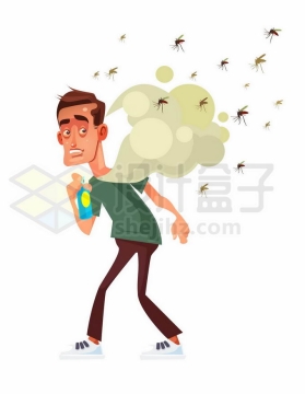 卡通男人拿着杀虫剂杀蚊子7042351矢量图片免抠素材免费下载