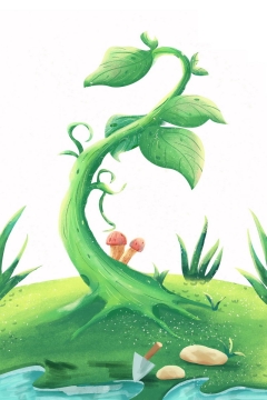 绿色大地和发芽茁壮成长的小树苗植树节插画1101737png图片免抠素材