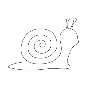 一根线条蜗牛手绘插画简笔画990073png图片素材