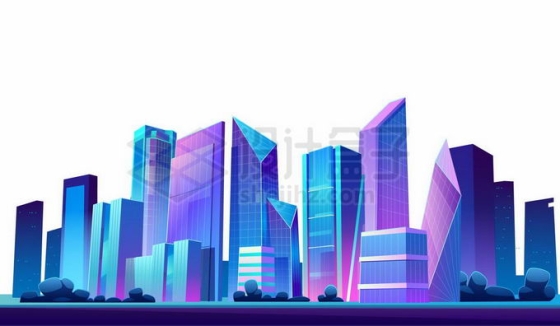 发光城市充满未来风的科幻城市高楼大厦天际线5569937矢量图片免抠素材