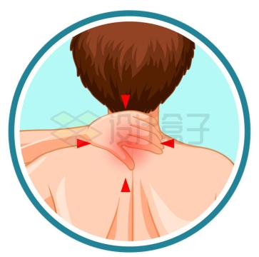 人体颈部疼痛点示意图7798123矢量图片免抠素材
