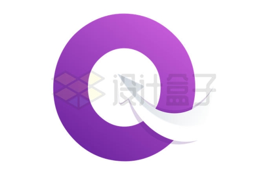 紫色圆形大写字母O箭头logo设计方案7944274矢量图片免抠素材